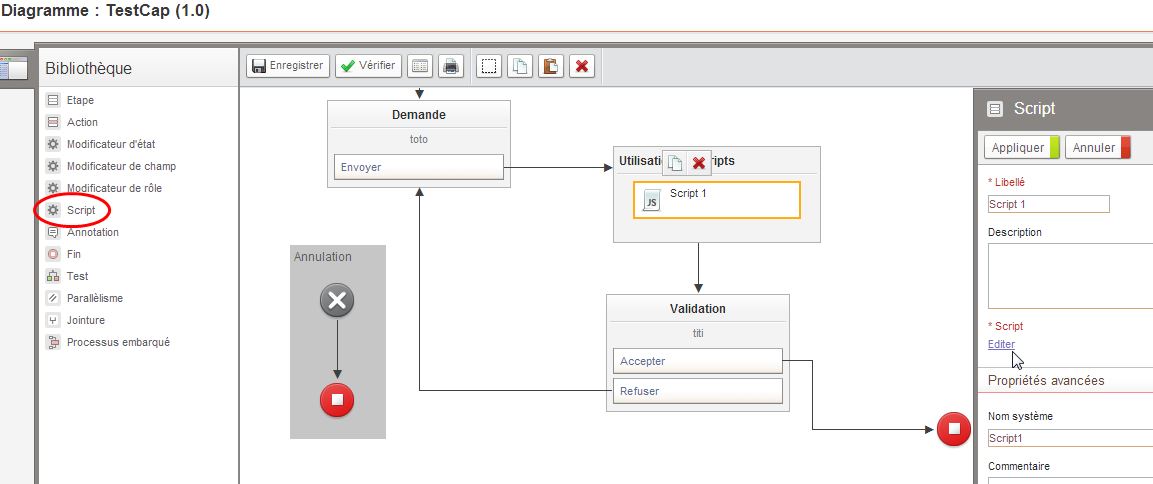 Script diagramme